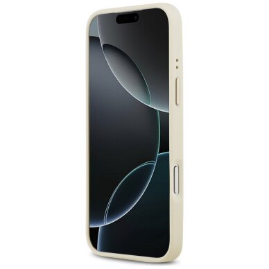 iPhone 17 Pro Max Guess Grained Strass Logo MagSafe dėklas – smėlinis 4 iPhone 17 Pro Max Guess Grained Strass Logo MagSafe dėklas – smėlinis 4