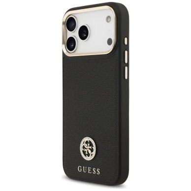 iPhone 17 Pro Max dėklas Guess Grained Strass Logo, MagSafe – juodas 1