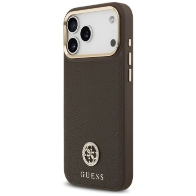 iPhone 17 Pro Max Guess Grained Strass Logo MagSafe dėklas – rudas 1 iPhone 17 Pro Max Guess Grained Strass Logo MagSafe dėklas – rudas 1