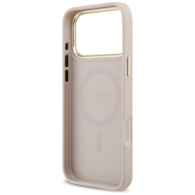 iPhone 17 Pro Max dėklas Guess Grained Strass Logo, MagSafe – rožinis 6