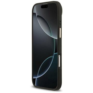 iPhone Air Guess Grained Strass Logo dėklas su MagSafe – juodas 4