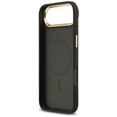iPhone Air Guess Grained Strass Logo dėklas su MagSafe – juodas 6