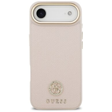 iPhone Air Guess Grained Strass Logo MagSafe dėklas – rožinis 2 iPhone Air Guess Grained Strass Logo MagSafe dėklas – rožinis 2