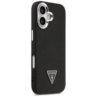 iPhone 17 Guess Grained Triangle Logo MagSafe dėklas – juodas 3