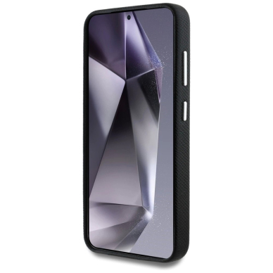 Guess Grained Triangle Logo MagSafe Dėklas skirtas Samsung Galaxy S25 - Juodas 4 Guess Grained Triangle Logo MagSafe Dėklas skirtas Samsung Galaxy S25 - Juodas 4