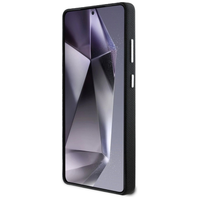 Guess Grained Triangle Logo MagSafe Dėklas skirtas Samsung Galaxy S25 Ultra - Juodas 4