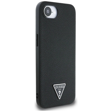 Guess Grained Triangle MagSafe Dėklas skirtas iPhone 16e - Juodas 3