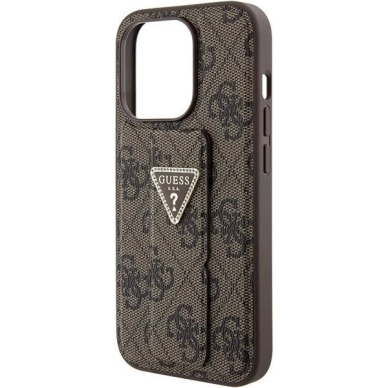Originalus Guess dėklas Grip Stand 4G Triangle StrassiPhone 15 Pro - Rudas 6 Originalus Guess dėklas Grip Stand 4G Triangle StrassiPhone 15 Pro - Rudas 6