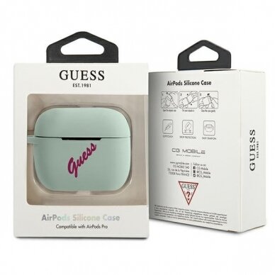 Dėklas Guess GUACAPLSVSBF Silicone Vintage AirPods Pro Ausinių Dėklas  2 Dėklas Guess GUACAPLSVSBF Silicone Vintage AirPods Pro Ausinių Dėklas  2