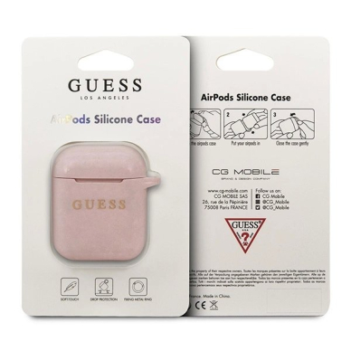Guess GUACCSILGLLP AirPods cover light Rožinis / Rožinis Silicone Glitter 1 Guess GUACCSILGLLP AirPods cover light Rožinis / Rožinis Silicone Glitter 1