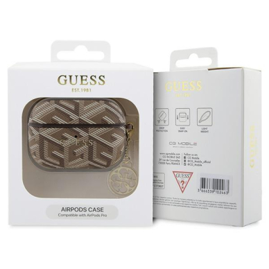 Originalus dėklas Guess GUAPPGCE4CW case skirta AirPods Pro - Rudas GCube Charm 2 Originalus dėklas Guess GUAPPGCE4CW case skirta AirPods Pro - Rudas GCube Charm 2