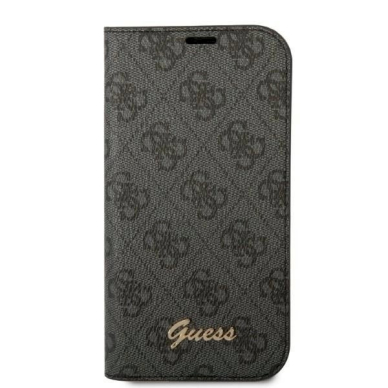 Guess GUBKP14SHG4SHK iPhone 14 6.1 black / Juodas book 4G Vintage Gold Logo 2 Guess GUBKP14SHG4SHK iPhone 14 6.1 black / Juodas book 4G Vintage Gold Logo 2
