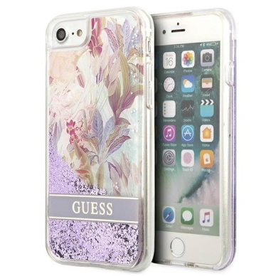 Dėklas Guess Flower Liquid Glitter GUHCI8LFLSU iPhone SE 2022 / SE 2020/7/8 Purpurinis 9 Dėklas Guess Flower Liquid Glitter GUHCI8LFLSU iPhone SE 2022 / SE 2020/7/8 Purpurinis 9