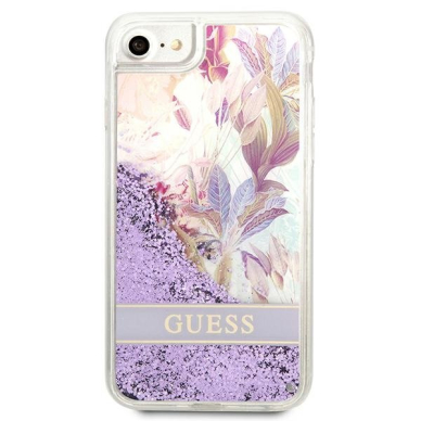 Dėklas Guess Flower Liquid Glitter GUHCI8LFLSU iPhone SE 2022 / SE 2020/7/8 Purpurinis 2 Dėklas Guess Flower Liquid Glitter GUHCI8LFLSU iPhone SE 2022 / SE 2020/7/8 Purpurinis 2