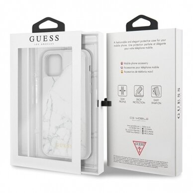 Originalus Guess Dėklas Guhcn58Hymawh Iphone 11 Pro Baltas Marble UGLX912 6 Originalus Guess Dėklas Guhcn58Hymawh Iphone 11 Pro Baltas Marble UGLX912 6