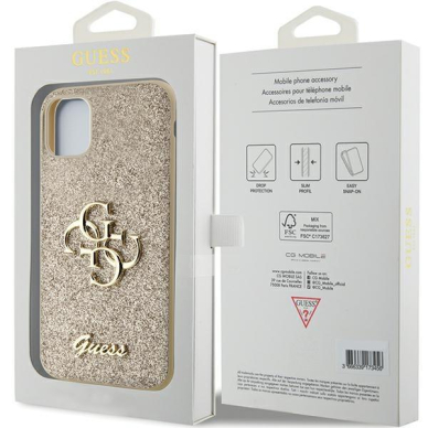 Originalus dėklas Guess GUHCN61HG4SGD case skirta iPhone 11 / Xr - gold Glitter Script Big 4G 7 Originalus dėklas Guess GUHCN61HG4SGD case skirta iPhone 11 / Xr - gold Glitter Script Big 4G 7