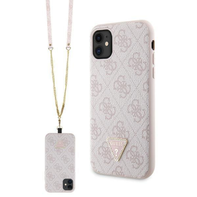Originalus dėklas Guess GUHCN61P4TDSCPP Case skirta iPhone 11 / Xr - rožinis Crossbody 4G Metal Logo Originalus dėklas Guess GUHCN61P4TDSCPP Case skirta iPhone 11 / Xr - rožinis Crossbody 4G Metal Logo