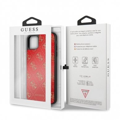 Originalus Guess Dėklas Guhcn654Ggpre Iphone 11 Pro Max Raudonas Hard Case 4G Double Layer Glitter 6