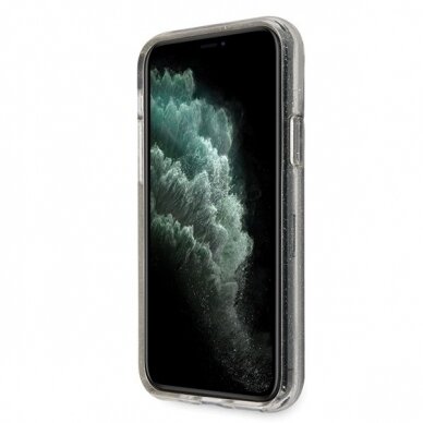 Originalus Guess Dėklas Guhcn65Pcglsi Iphone 11 Pro Max Sidabrinis Hard Case Glitter 5