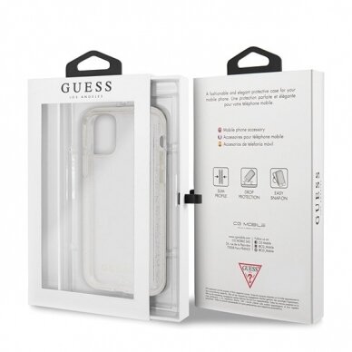 Originalus Guess Dėklas Guhcn65Pcglsi Iphone 11 Pro Max Sidabrinis Hard Case Glitter 6