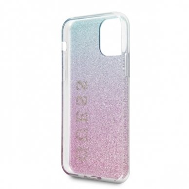Originalus Guess Dėklas Guhcn65Pcuglpbl Iphone 11 Pro Max Rožinis Mėlynas Hard Case Glitter Gradient 4