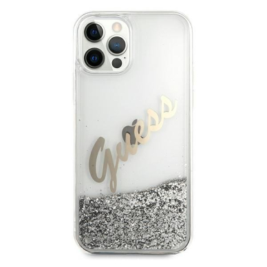 Dėklas Guess GUHCP12LGLVSSI Glitter Vintage Script iPhone 12 Pro Max 6,7" Sidabrinis 2 Dėklas Guess GUHCP12LGLVSSI Glitter Vintage Script iPhone 12 Pro Max 6,7" Sidabrinis 2