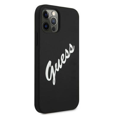 Dėklas Guess GUHCP12LLSVSBW Silicone Vintage iPhone 12 Pro Max 6,7" juodas-baltas 3 Dėklas Guess GUHCP12LLSVSBW Silicone Vintage iPhone 12 Pro Max 6,7" juodas-baltas 3