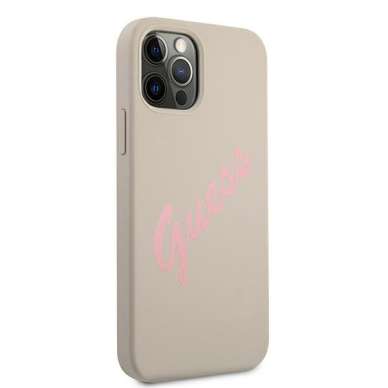 Dėklas Guess GUHCP12LLSVSGP Silicone Vintage iPhone 12 Pro Max 6,7" pilkas-rožinis 3 Dėklas Guess GUHCP12LLSVSGP Silicone Vintage iPhone 12 Pro Max 6,7" pilkas-rožinis 3