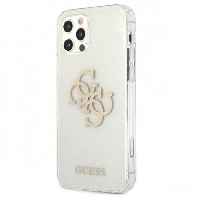 Originalus Guess dėklas GUHCP12LPCUGL4GTR iPhone 12 Pro Max 6.7 Permatomas Glitter 4G Big Logo 1 Originalus Guess dėklas GUHCP12LPCUGL4GTR iPhone 12 Pro Max 6.7 Permatomas Glitter 4G Big Logo 1