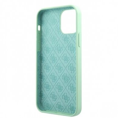 Originalus Dėklas Guess GUHCP12MLSLMGGN iPhone 12/12 Pro 6,1" žalias Metal Logo Script 6