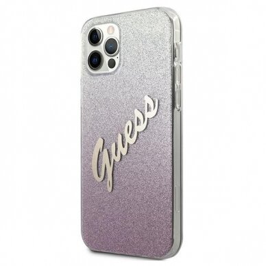 Originalus Guess dėklas GUHCP12MPCUGLSPI iPhone 12/12 Pro rožinis Glitter Gradient Script 1 Originalus Guess dėklas GUHCP12MPCUGLSPI iPhone 12/12 Pro rožinis Glitter Gradient Script 1