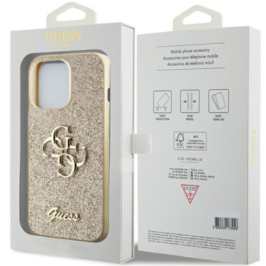 Originalus dėklas Guess GUHCP13LHG4SGD case skirta iPhone 13 Pro / 13 - gold Glitter Script Big 4G 7 Originalus dėklas Guess GUHCP13LHG4SGD case skirta iPhone 13 Pro / 13 - gold Glitter Script Big 4G 7