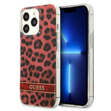 Dėklas Guess Leopard GUHCP13LHSLEOR iPhone 13 Pro Raudonas Dėklas Guess Leopard GUHCP13LHSLEOR iPhone 13 Pro Raudonas