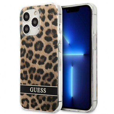 Dėklas Guess Leopard GUHCP13LHSLEOW iPhone 13 Pro Rudas Dėklas Guess Leopard GUHCP13LHSLEOW iPhone 13 Pro Rudas