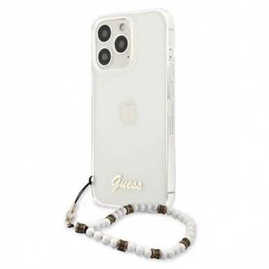 Dėklas Guess GUHCP13LKPSWH iPhone 13 Pro / 13 White Pearl 1