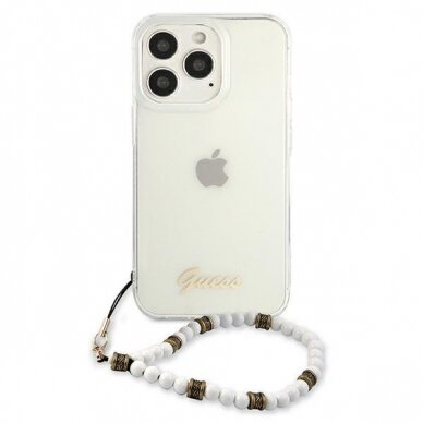 Dėklas Guess GUHCP13LKPSWH iPhone 13 Pro / 13 White Pearl 2