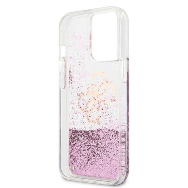 Originalus Guess dėklas GUHCP13LLGPEPI iPhone 13 Pro / 13 6,1" Rožinis Peony Liquid Glitter 6