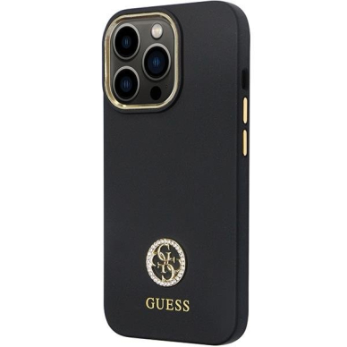 Originalus dėklas Guess GUHCP13LM4DGPK case skirta iPhone 13 Pro / 13 - Juodas Silicone Logo Strass 4G 1 Originalus dėklas Guess GUHCP13LM4DGPK case skirta iPhone 13 Pro / 13 - Juodas Silicone Logo Strass 4G 1
