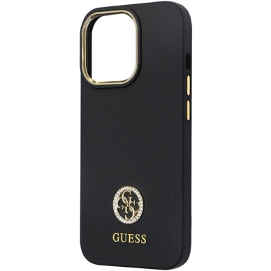 Originalus dėklas Guess GUHCP13LM4DGPK case skirta iPhone 13 Pro / 13 - Juodas Silicone Logo Strass 4G 5 Originalus dėklas Guess GUHCP13LM4DGPK case skirta iPhone 13 Pro / 13 - Juodas Silicone Logo Strass 4G 5