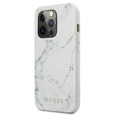 Originalus Guess dėklas GUHCP13LPCUMAWH iPhone 13 Pro / 13 6,1" Baltas Marble 1