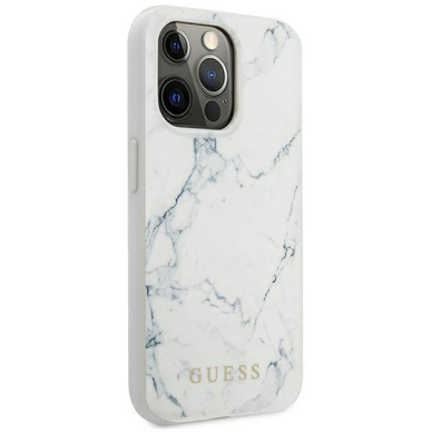 Originalus Guess dėklas GUHCP13LPCUMAWH iPhone 13 Pro / 13 6,1" Baltas Marble 3