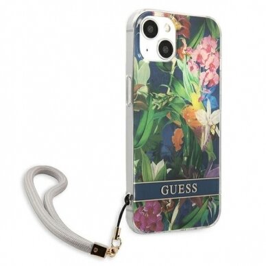 Dėklas Guess Flower Strap GUHCP13MHFLSB iPhone 13 3 Dėklas Guess Flower Strap GUHCP13MHFLSB iPhone 13 3