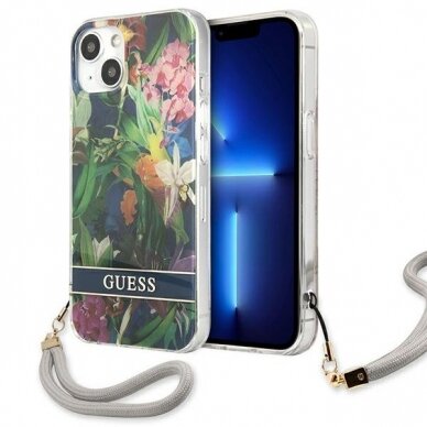 Dėklas Guess Flower Strap GUHCP13MHFLSB iPhone 13 Dėklas Guess Flower Strap GUHCP13MHFLSB iPhone 13