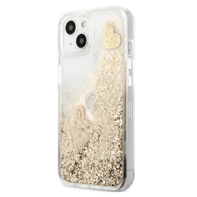 Dėklas Guess hardcase Glitter Charms iPhone 13 mini auksinis GUHCP13SGLHFLGO 1