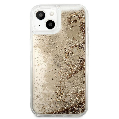 Dėklas Guess hardcase Glitter Charms iPhone 13 mini auksinis GUHCP13SGLHFLGO 2