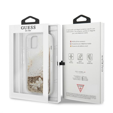 Dėklas Guess hardcase Glitter Charms iPhone 13 mini auksinis GUHCP13SGLHFLGO 7