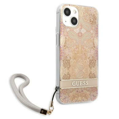 Dėklas Guess GUHCP13SHFLSD iPhone 13 mini Flower Strap Auksinis 7 Dėklas Guess GUHCP13SHFLSD iPhone 13 mini Flower Strap Auksinis 7