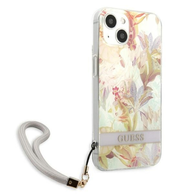 Dėklas Guess Flower Strap GUHCP13SHFLSU iPhone 13 mini Purpurinis 3 Dėklas Guess Flower Strap GUHCP13SHFLSU iPhone 13 mini Purpurinis 3