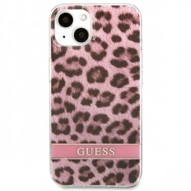 Dėklas Guess Leopard GUHCP13SHSLEOP iPhone 13 mini Rožinis 2 Dėklas Guess Leopard GUHCP13SHSLEOP iPhone 13 mini Rožinis 2