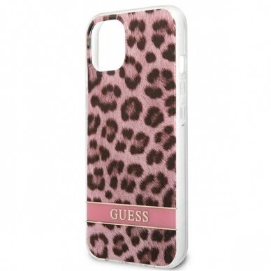 Dėklas Guess Leopard GUHCP13SHSLEOP iPhone 13 mini Rožinis 5 Dėklas Guess Leopard GUHCP13SHSLEOP iPhone 13 mini Rožinis 5